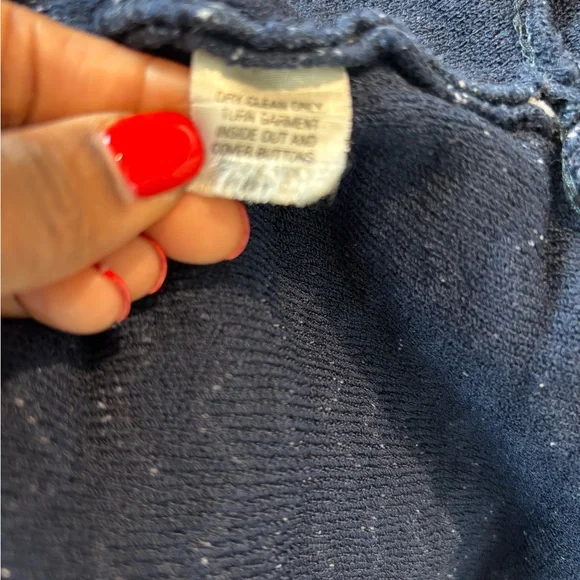 St. John Collection Navy and White Chevron Blazer Size 14 - Picture 8 of 9